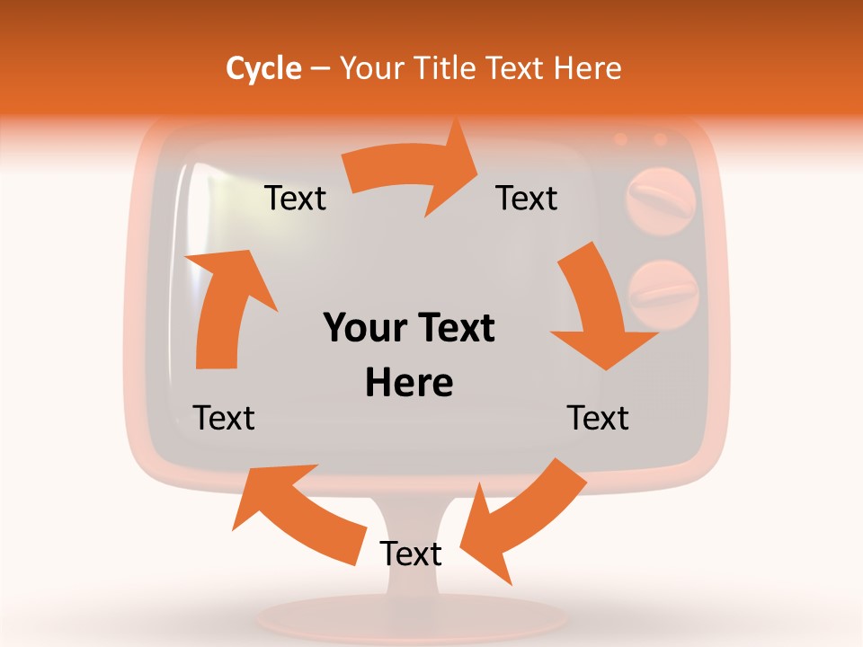 Television Push Shadow PowerPoint Template