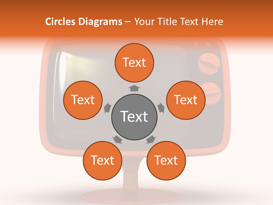 Television Push Shadow PowerPoint Template