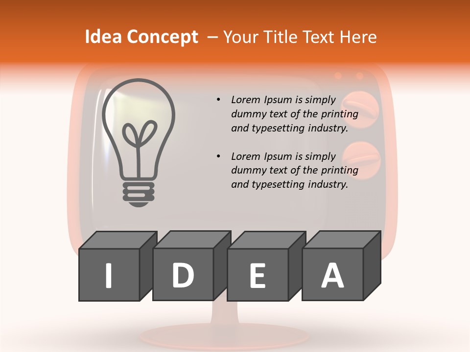 Television Push Shadow PowerPoint Template