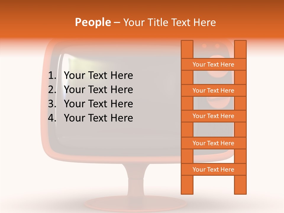 Television Push Shadow PowerPoint Template