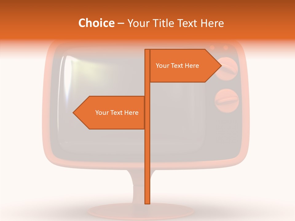 Television Push Shadow PowerPoint Template