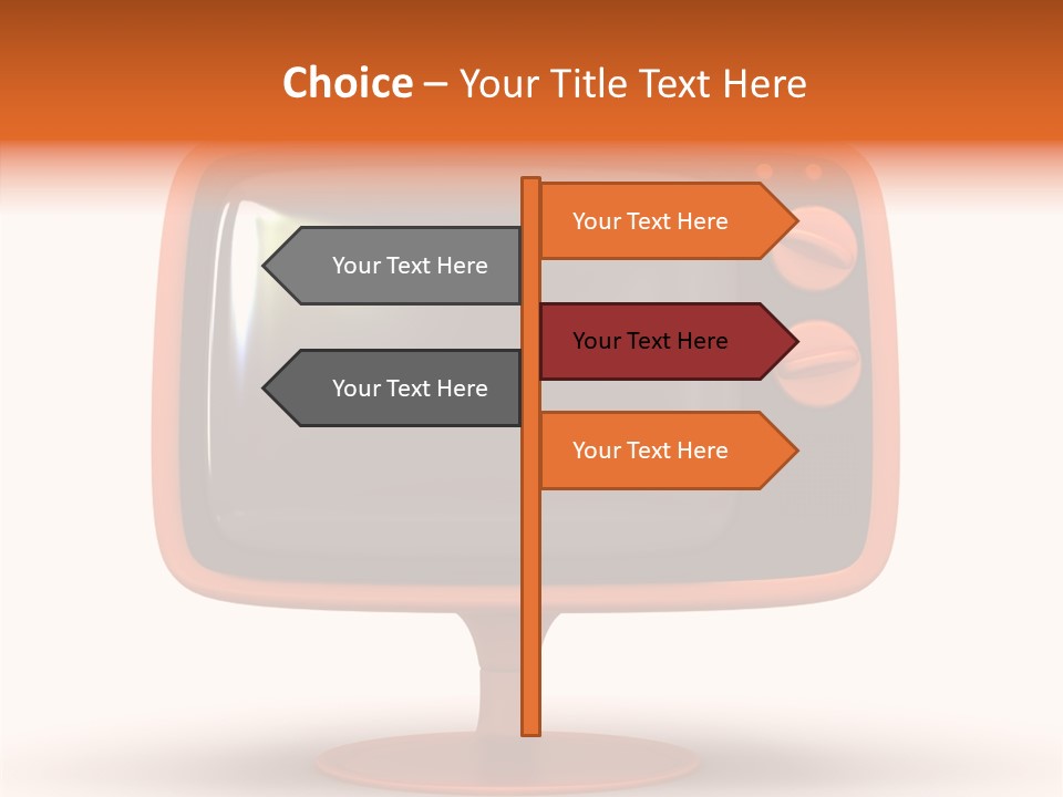 Television Push Shadow PowerPoint Template