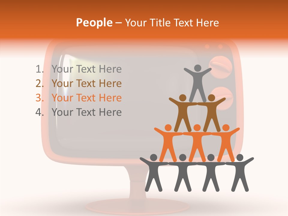 Television Push Shadow PowerPoint Template