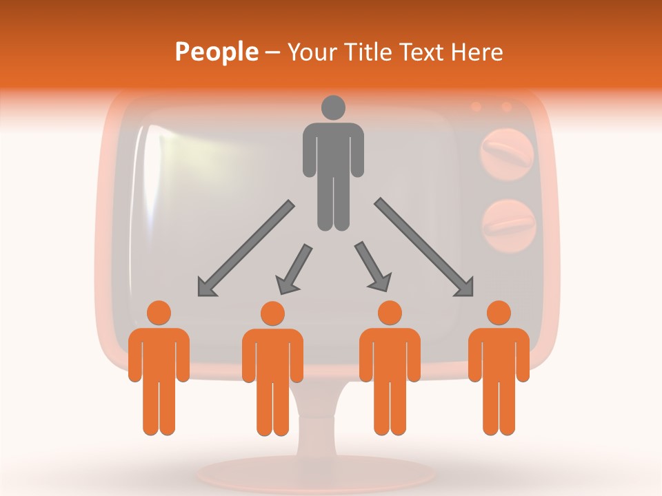 Television Push Shadow PowerPoint Template