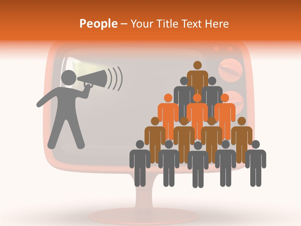 Television Push Shadow PowerPoint Template