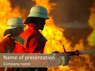 Firefighter Helmet Delete PowerPoint Template