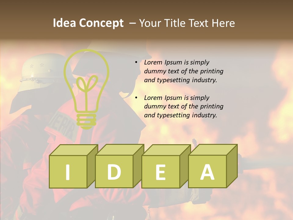 Firefighter Helmet Delete PowerPoint Template