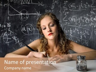 University Desk Blonde PowerPoint Template