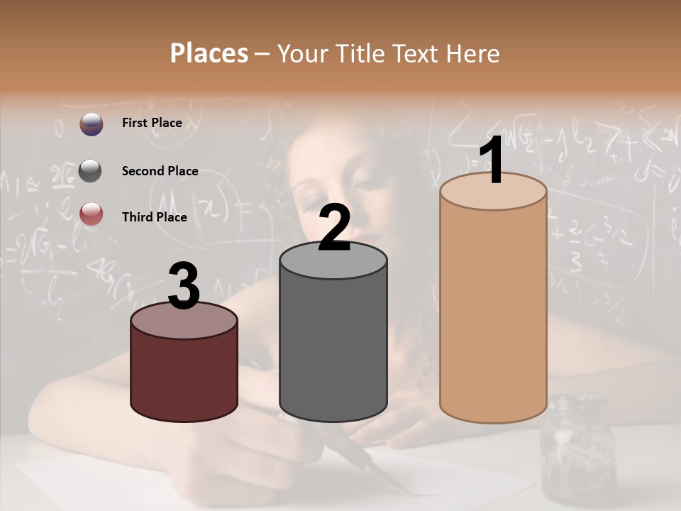 University Desk Blonde PowerPoint Template
