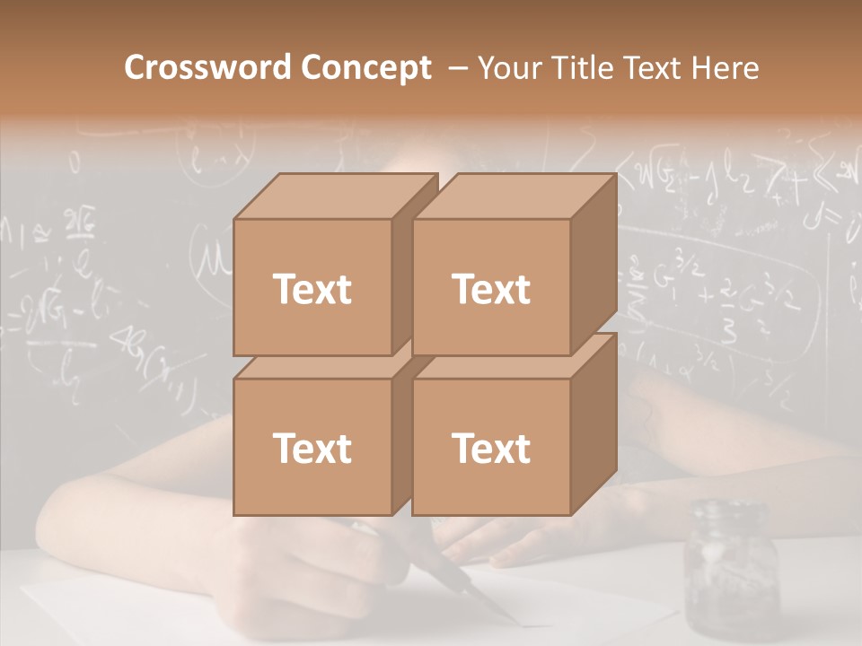 University Desk Blonde PowerPoint Template