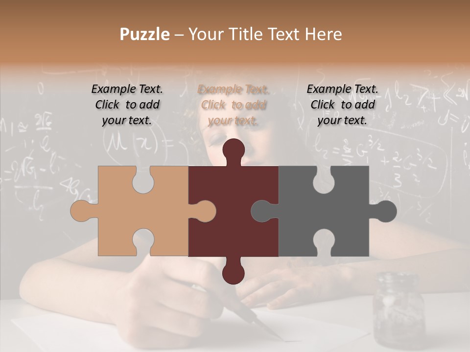 University Desk Blonde PowerPoint Template