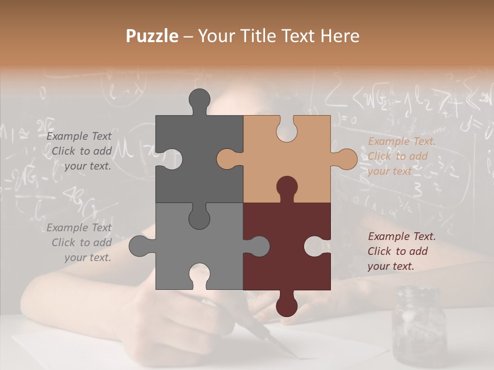 University Desk Blonde PowerPoint Template