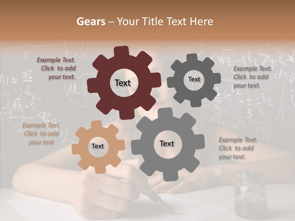 University Desk Blonde PowerPoint Template
