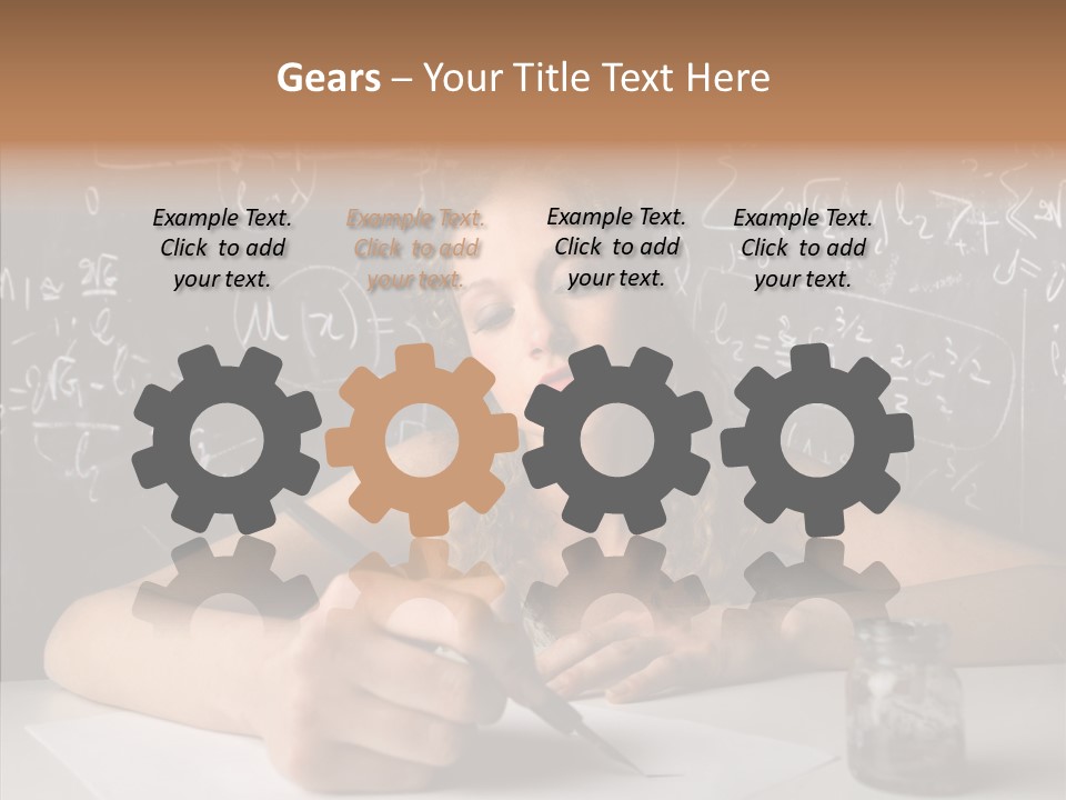 University Desk Blonde PowerPoint Template