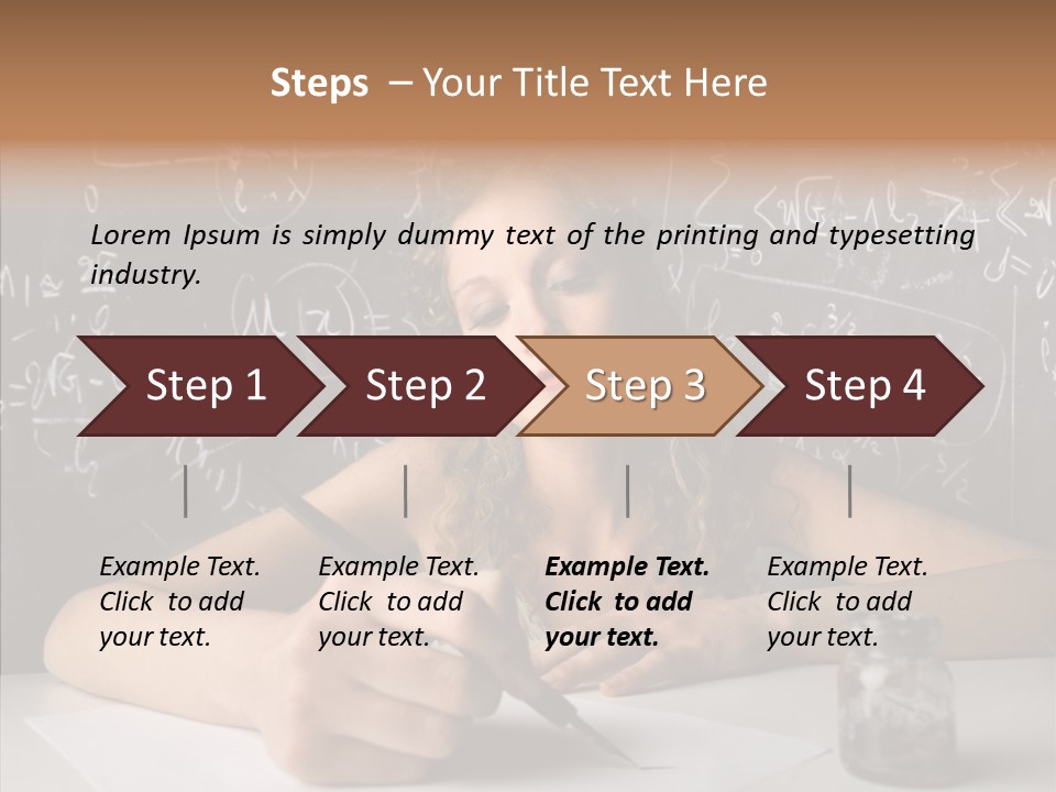 University Desk Blonde PowerPoint Template