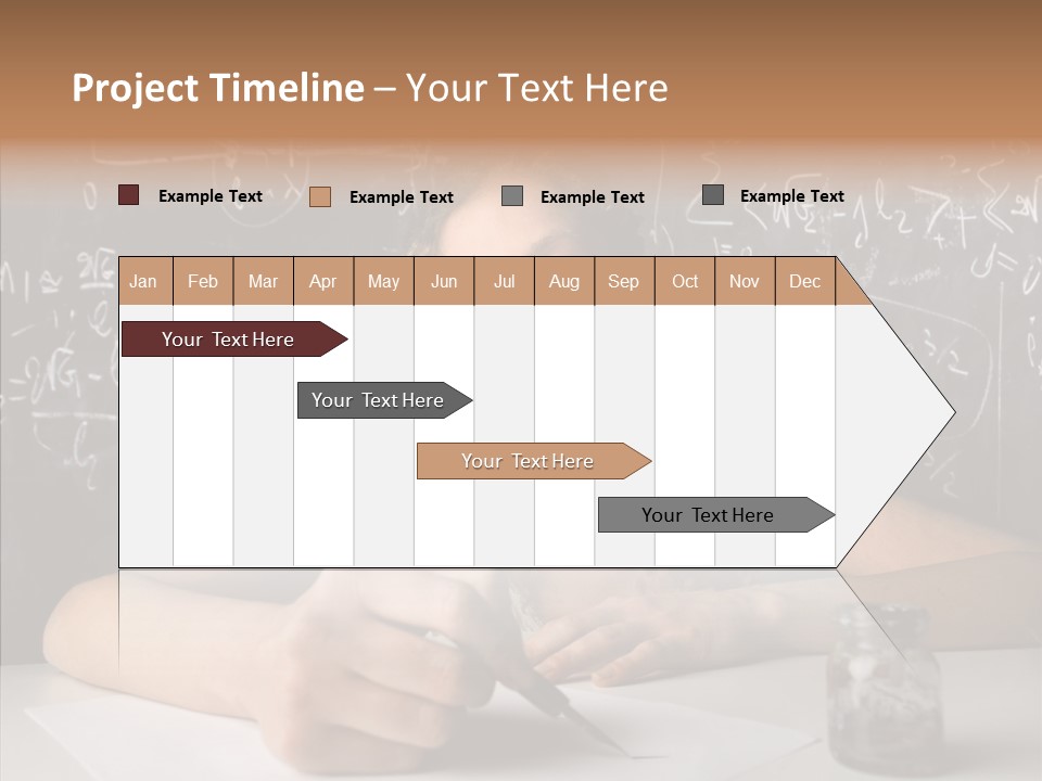 University Desk Blonde PowerPoint Template