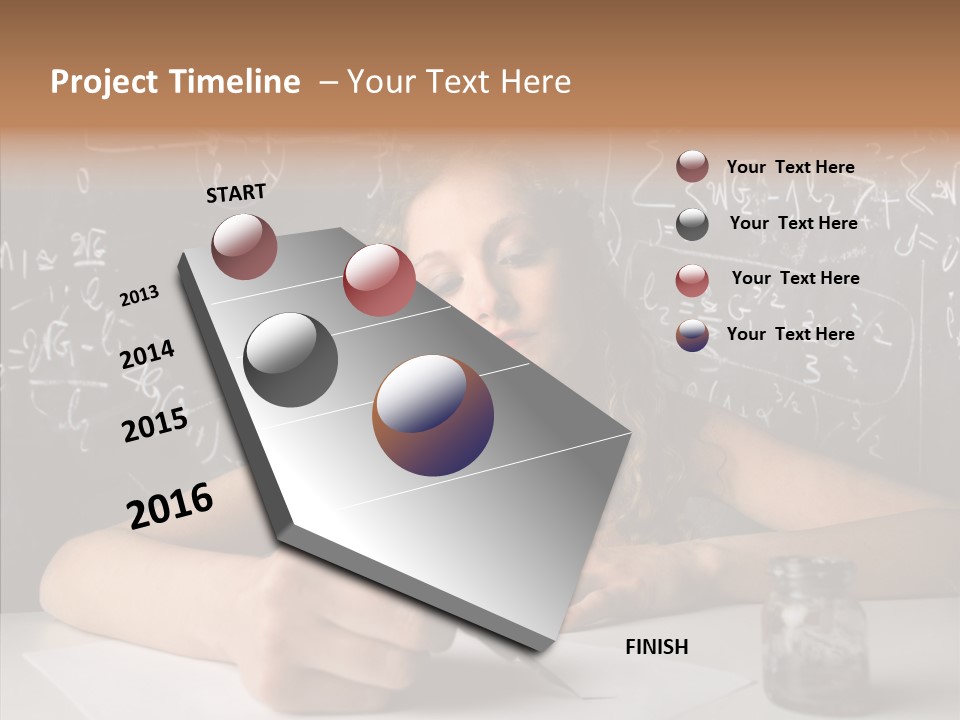 University Desk Blonde PowerPoint Template