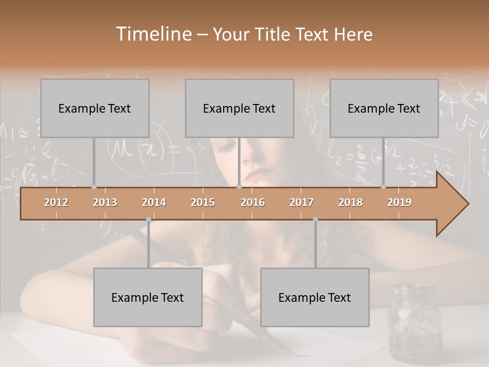 University Desk Blonde PowerPoint Template