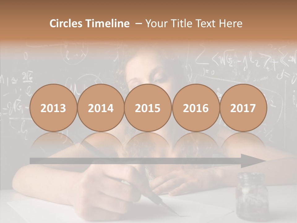 University Desk Blonde PowerPoint Template