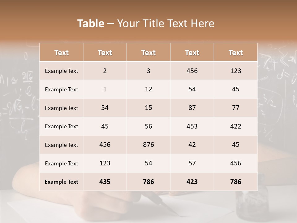 University Desk Blonde PowerPoint Template