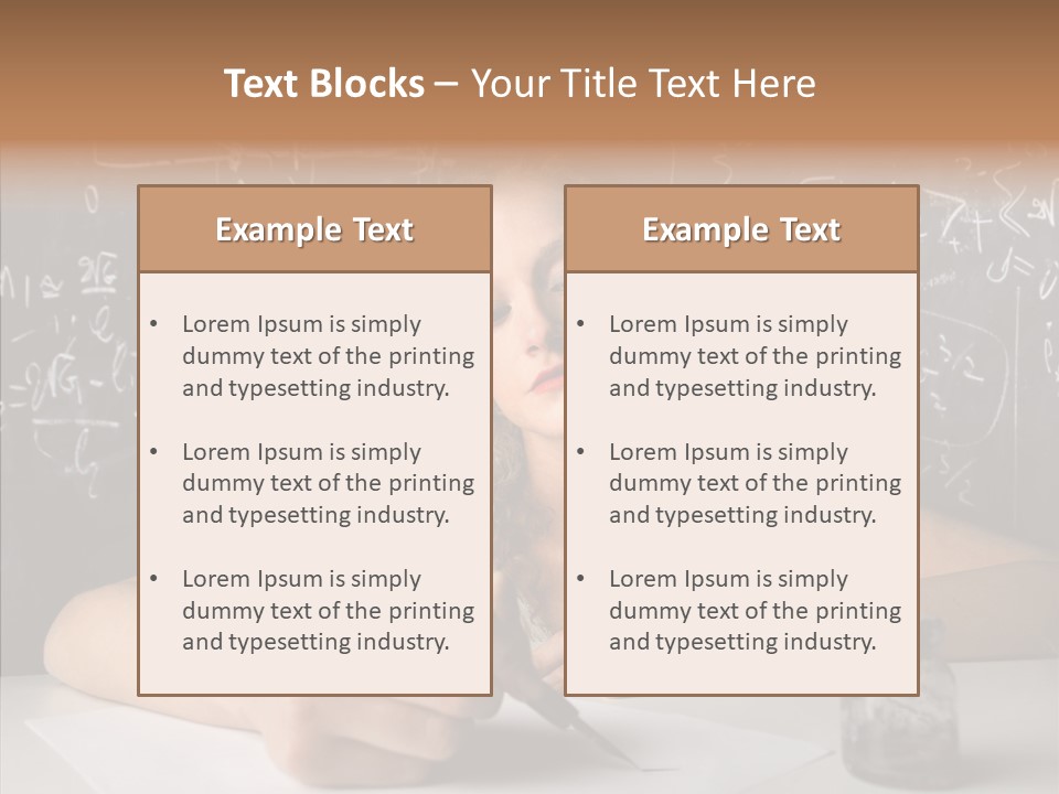 University Desk Blonde PowerPoint Template