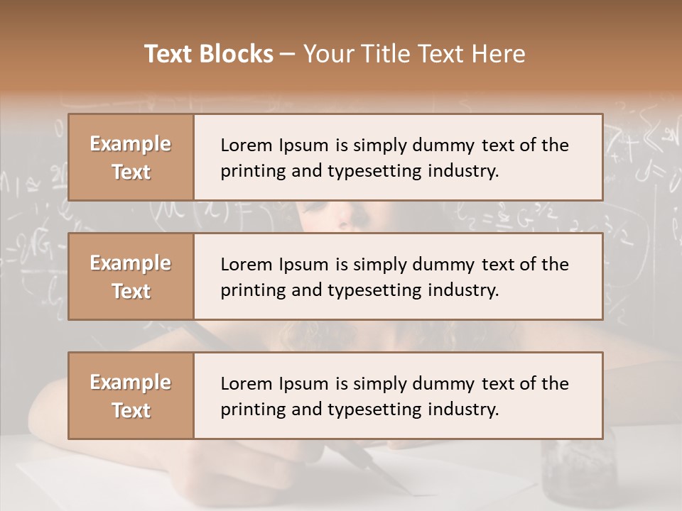 University Desk Blonde PowerPoint Template