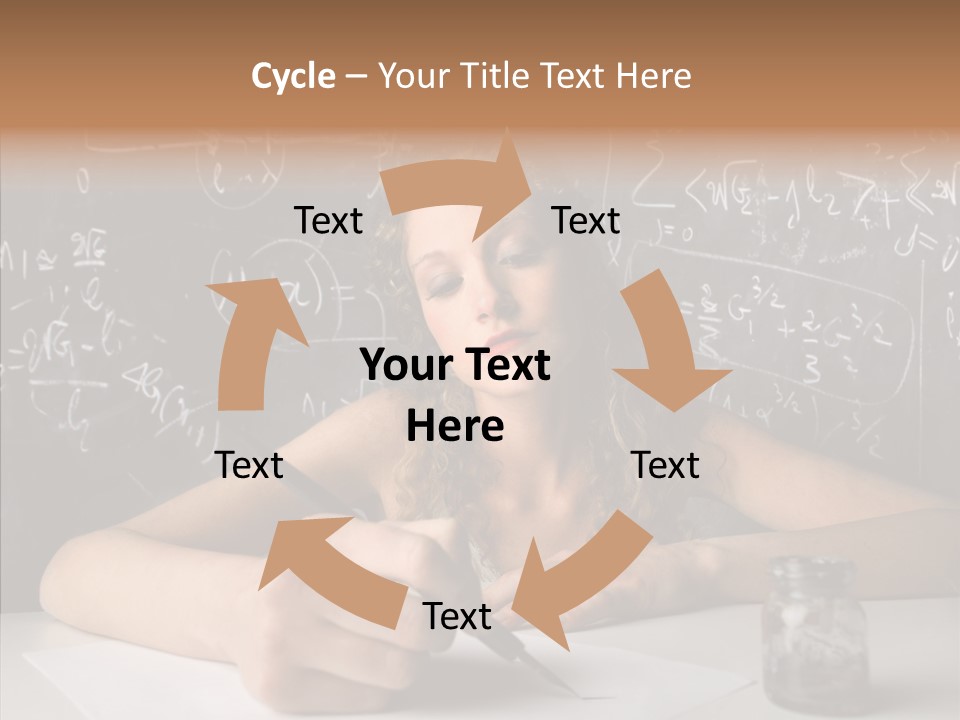 University Desk Blonde PowerPoint Template