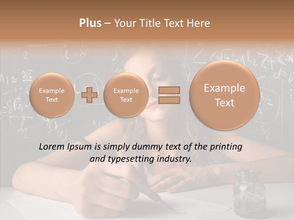 University Desk Blonde PowerPoint Template