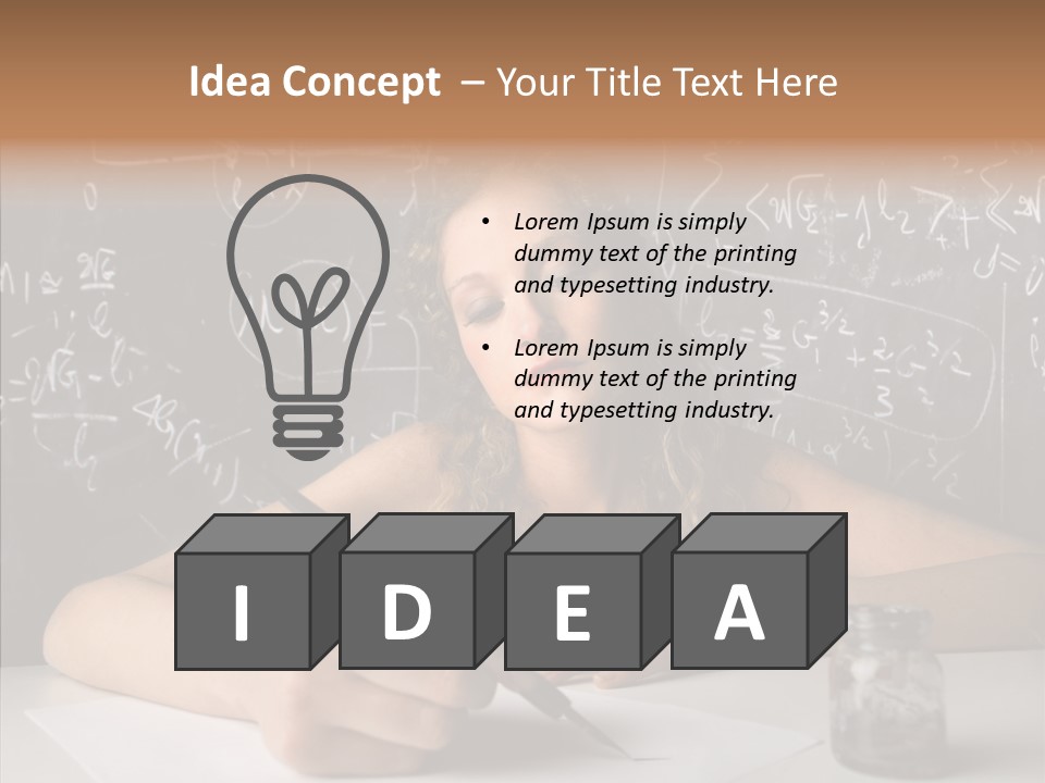 University Desk Blonde PowerPoint Template