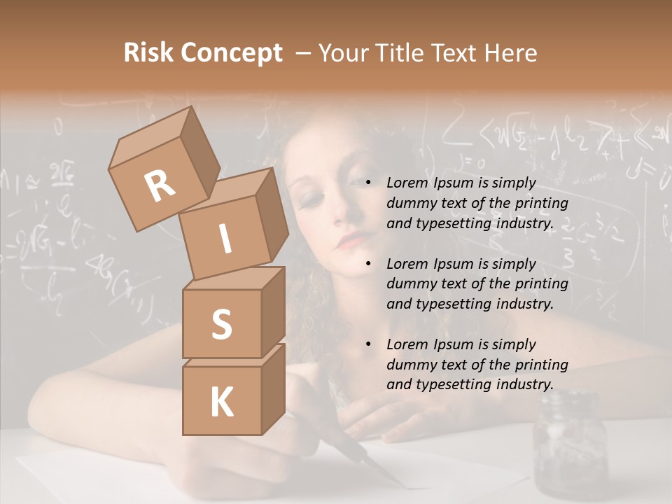 University Desk Blonde PowerPoint Template