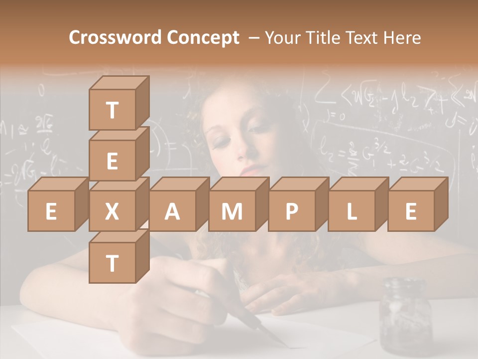 University Desk Blonde PowerPoint Template