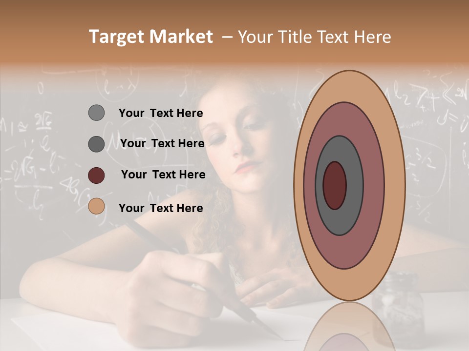 University Desk Blonde PowerPoint Template