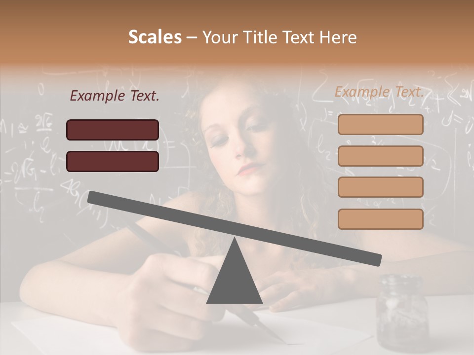 University Desk Blonde PowerPoint Template