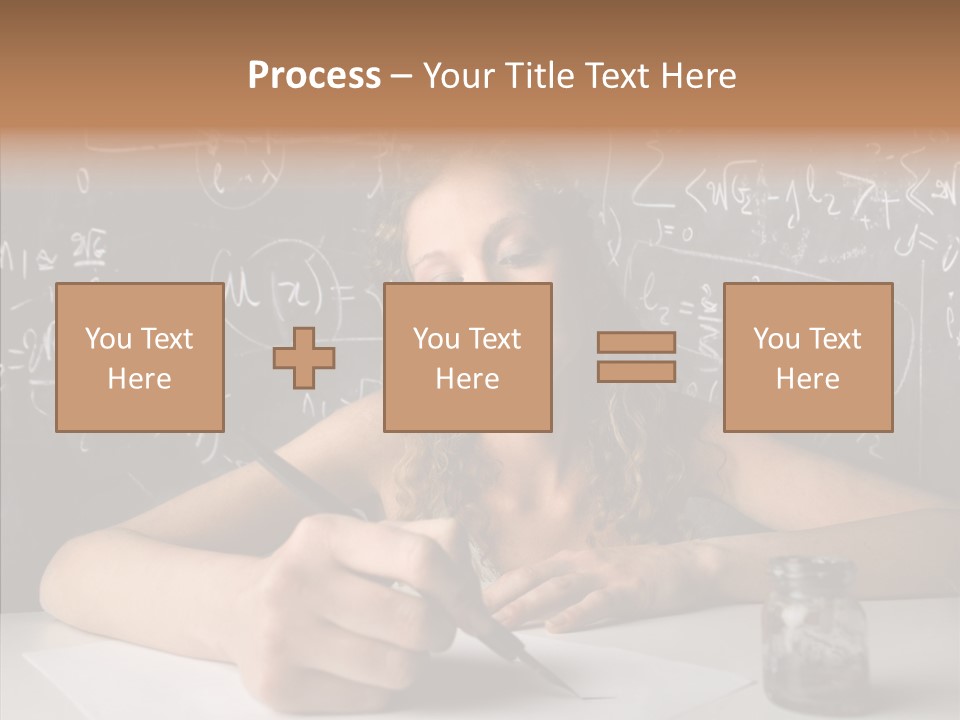University Desk Blonde PowerPoint Template