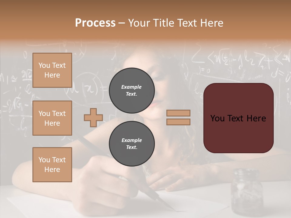 University Desk Blonde PowerPoint Template