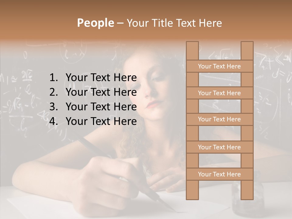 University Desk Blonde PowerPoint Template
