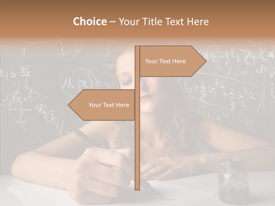 University Desk Blonde PowerPoint Template