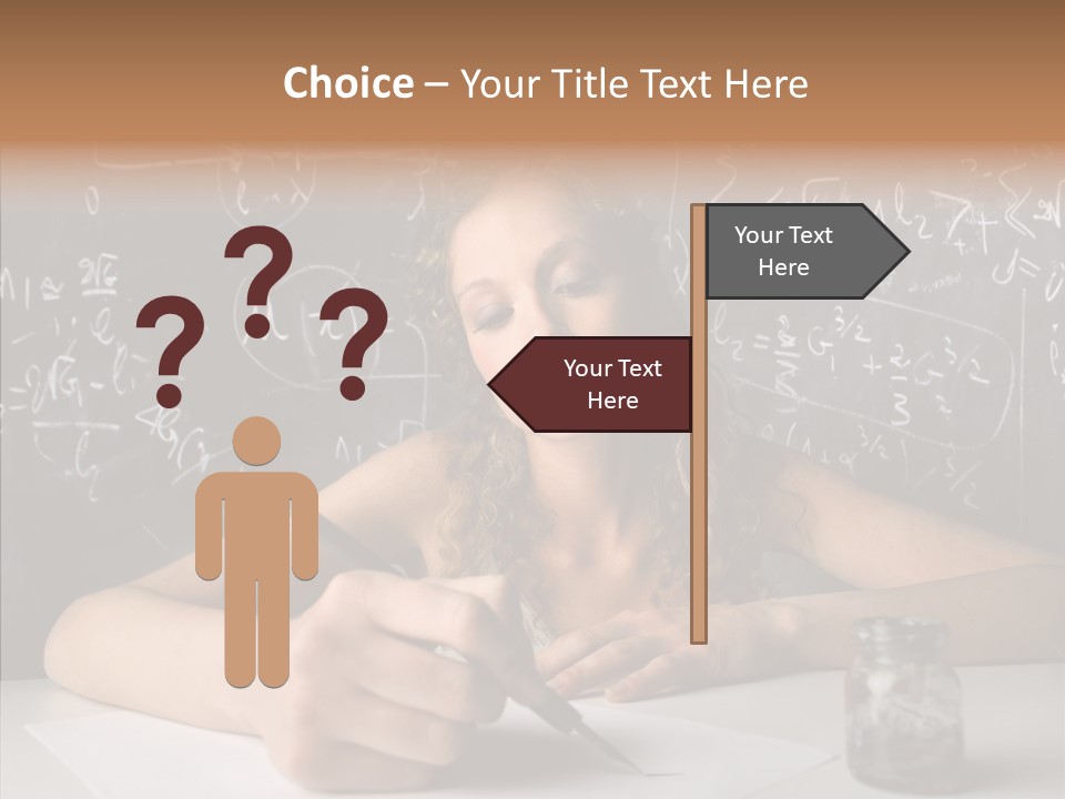 University Desk Blonde PowerPoint Template