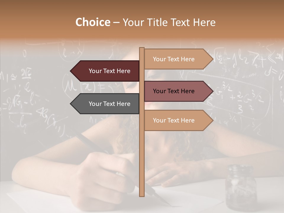 University Desk Blonde PowerPoint Template