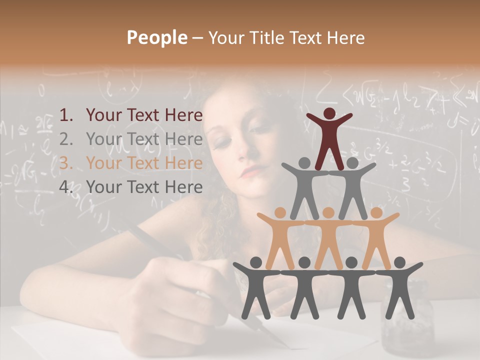 University Desk Blonde PowerPoint Template