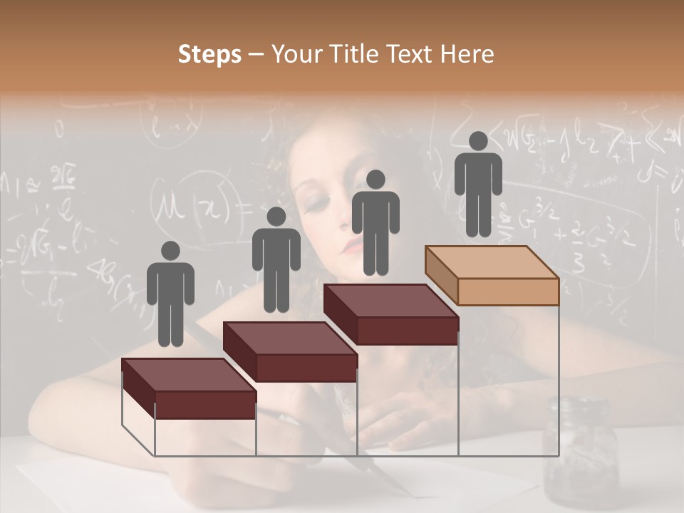 University Desk Blonde PowerPoint Template