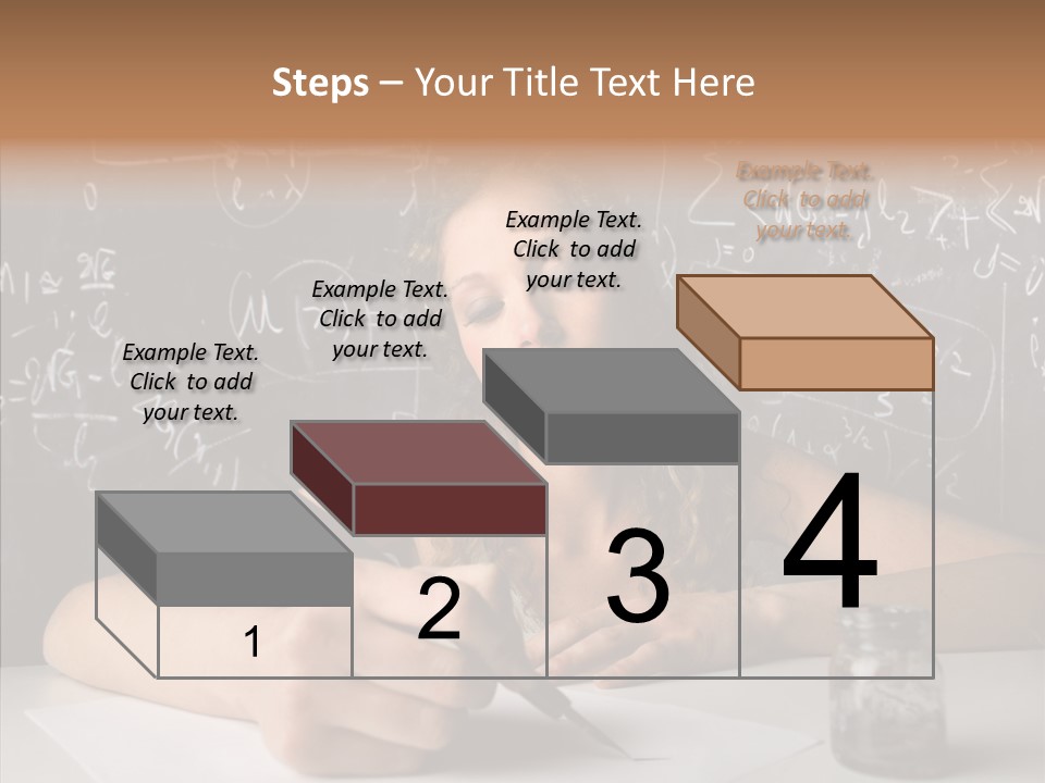 University Desk Blonde PowerPoint Template