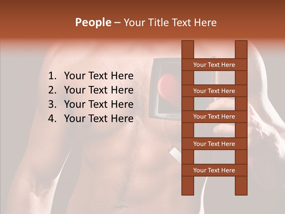 Heart Dedication Moustache PowerPoint Template