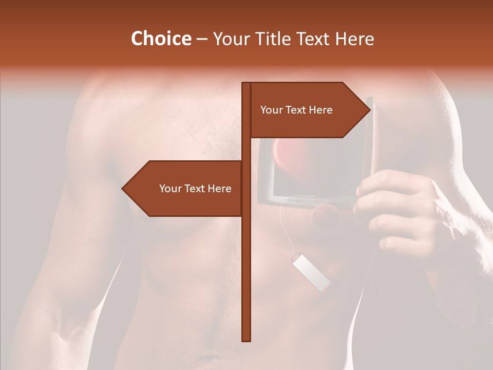 Heart Dedication Moustache PowerPoint Template