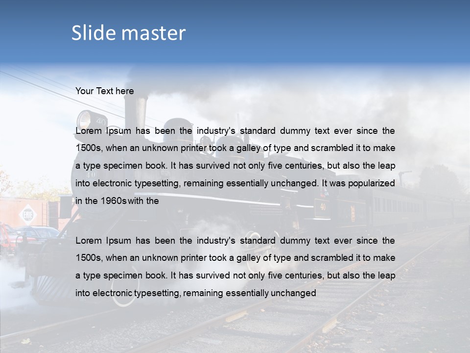 Train Steam Locomotive PowerPoint Template