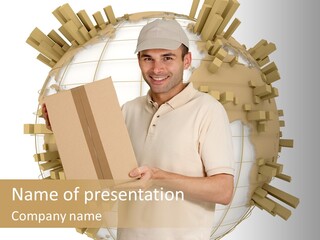 Cardboard America Conveyance PowerPoint Template