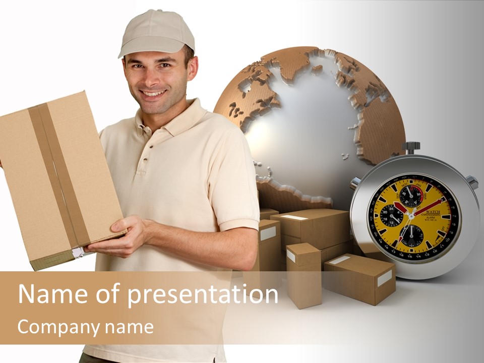 Courier Delivery Good On Time PowerPoint Template