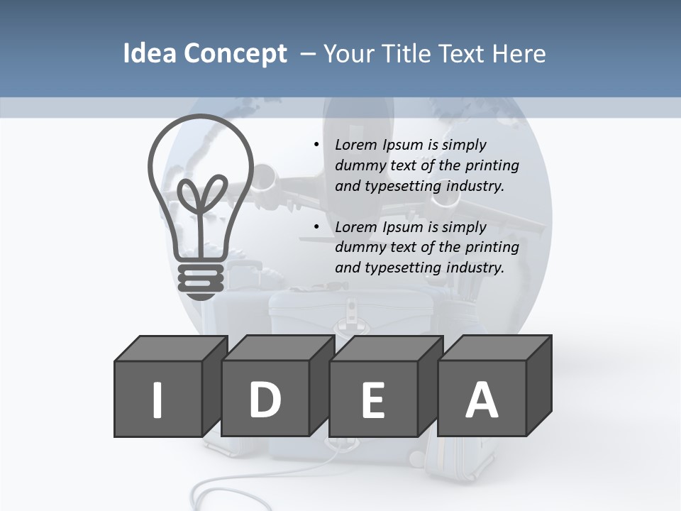 Check In Sun Glasses Briefcase PowerPoint Template