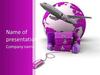 D Rendering Click Purple PowerPoint Template