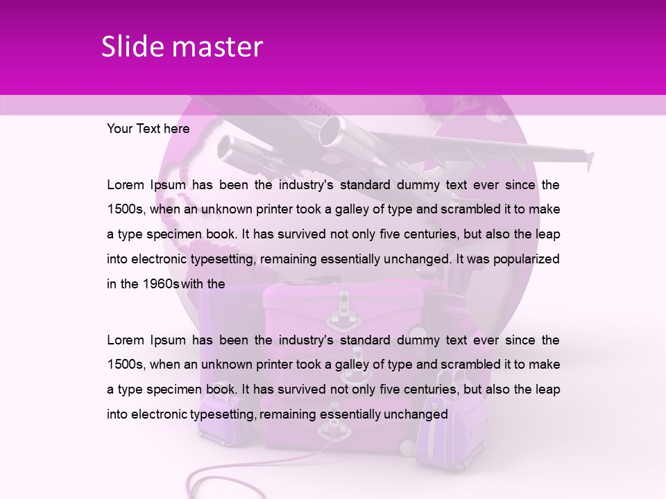 D Rendering Click Purple PowerPoint Template